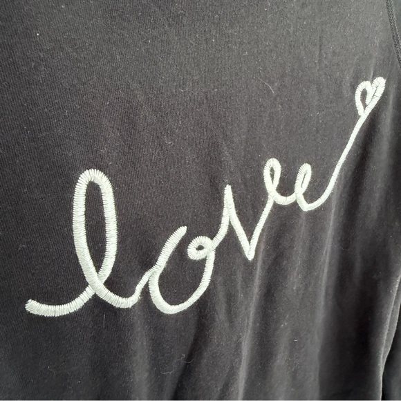 SPIRITUAL GANGSTER Love Old School Embroidered Sweatshirt in Black and White - Picture 5 of 6